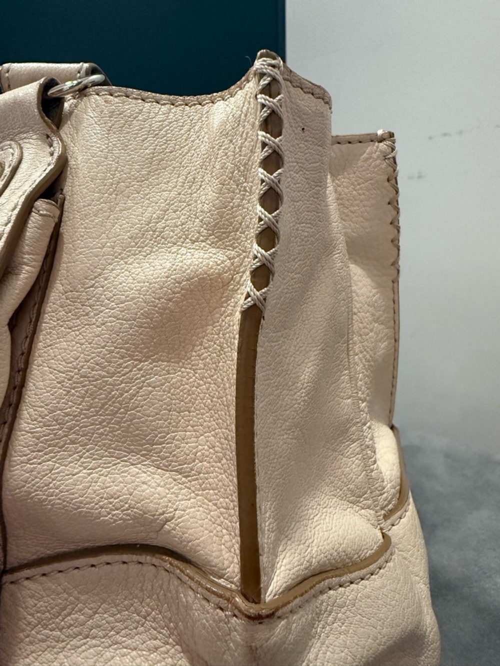 Celine Cream Leather Boogie Bag with Silver Celine Horse & Buggy Charm - Picture 10 of 12